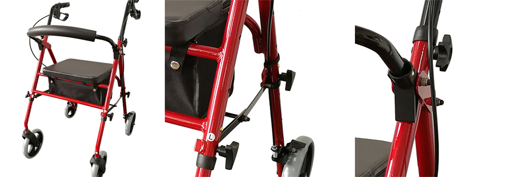 Adjustable Height Rollator Walker