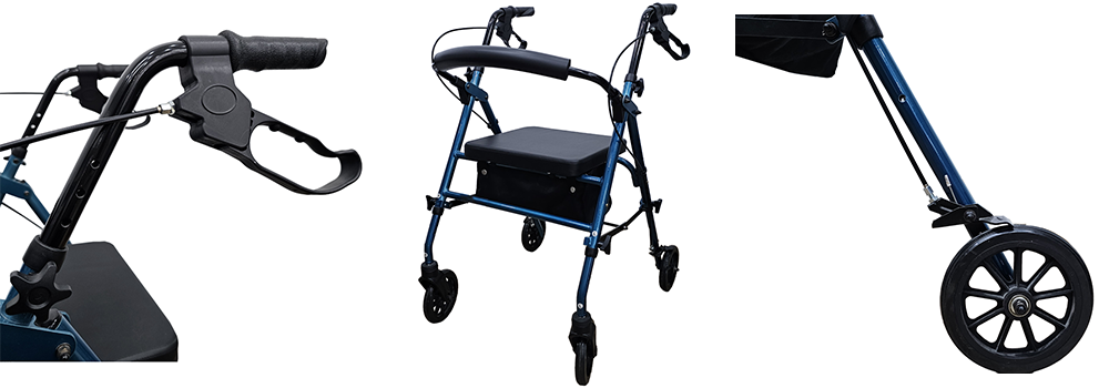 Deambulatore con rotelle ad altezza regolabile con 6" Wheels