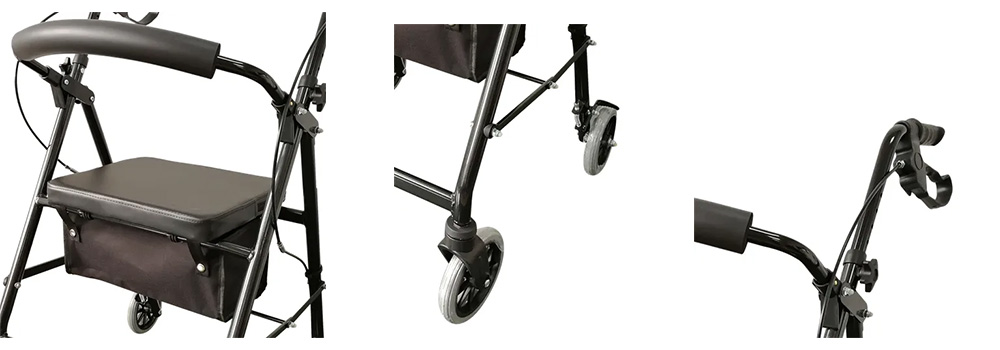 Basic Aluminum Rollator w 6in Wheels