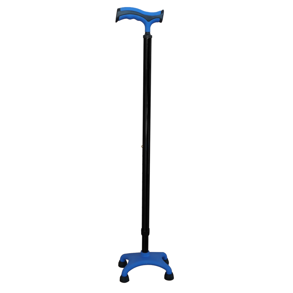 Lightweight Four Legged Cane with Soft Grip Handle