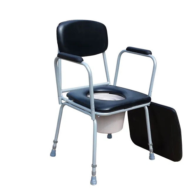Steel commode with detachable armrest
