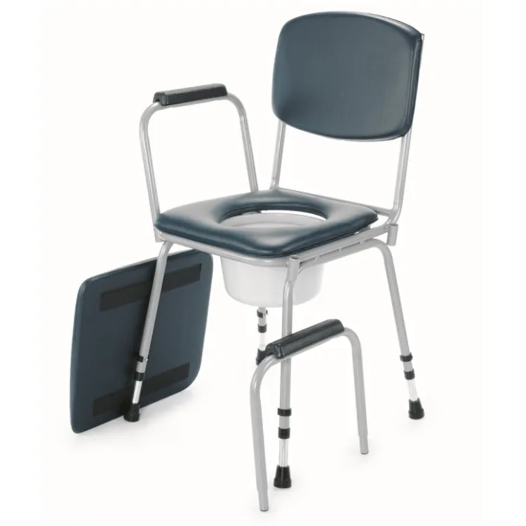aluminum commode with detachable armrest