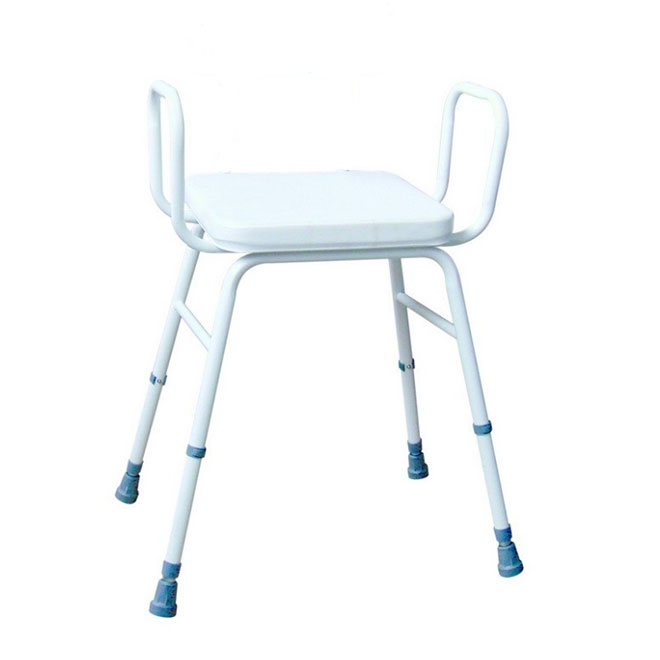 Malvern Vinyl Seat Perching Stool with Arms