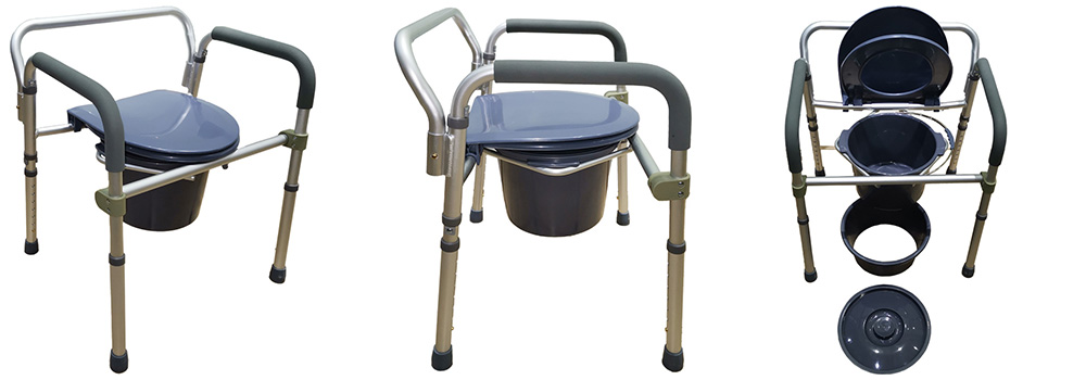Aluminum Commode Chair With A Back Support