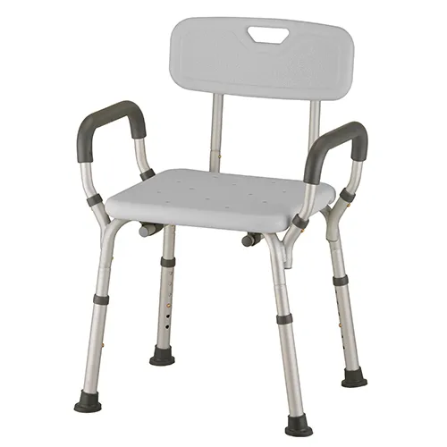 Adjustable Removable Arm Shower Bench with Back