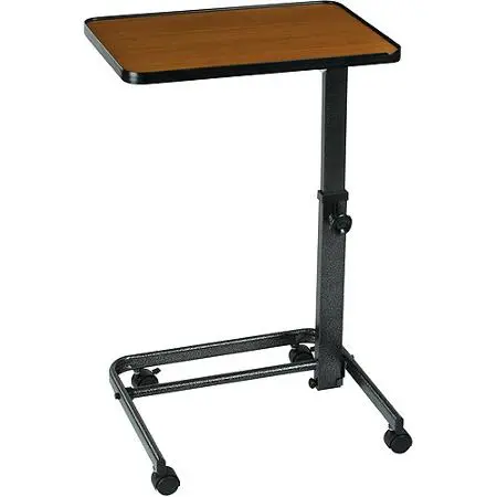 Adjustable hospital bedside table