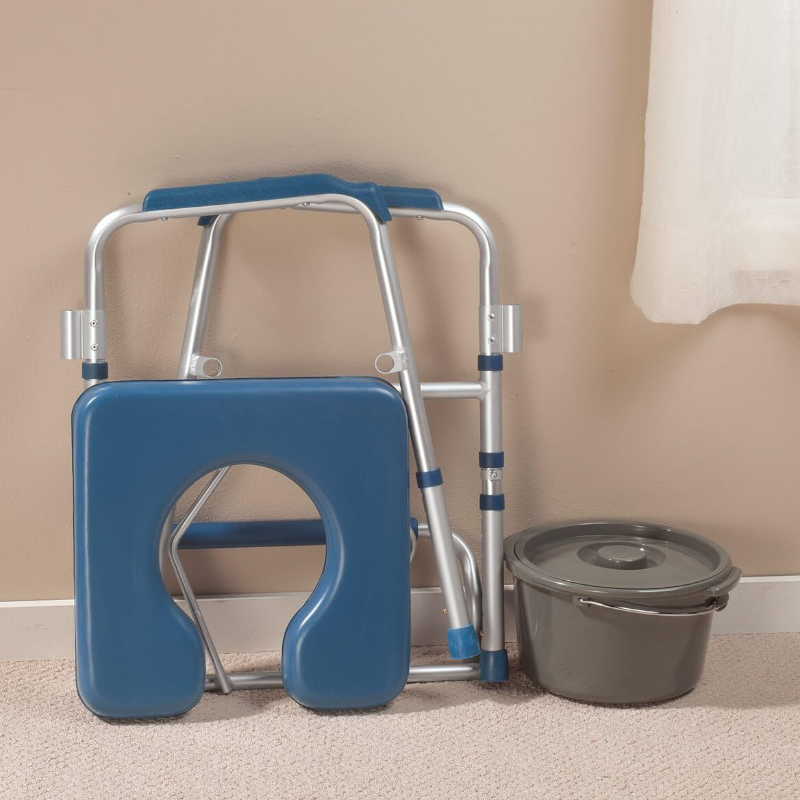 ベッドサイド便器、背もたれ、肘掛け、PVCパッド入り便座、高さ調節可能、折りたたみ式ベッドサイド便器、高齢者用シャワーチェア、高齢者
