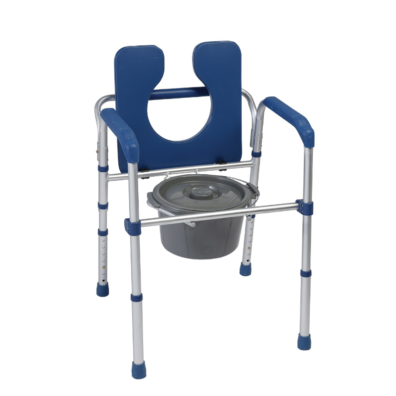 ベッドサイド便器、背もたれ、肘掛け、PVCパッド入り便座、高さ調節可能、折りたたみ式ベッドサイド便器、高齢者用シャワーチェア、高齢者