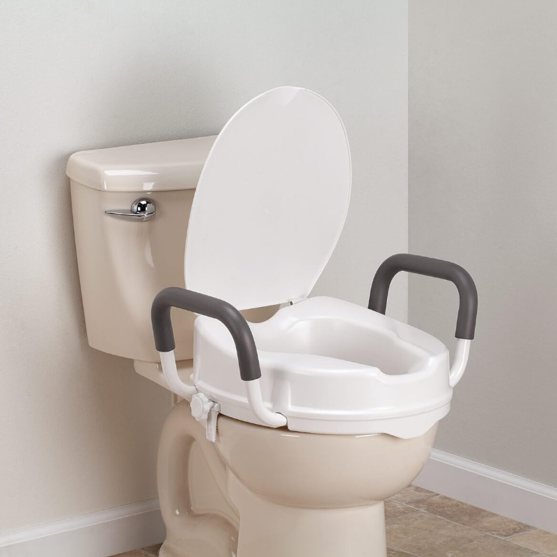 Raised Toilet Seat with Handles for General Toilets