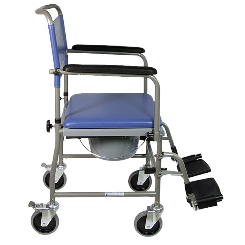 Opvouwbare toiletstoel met 4 wielen