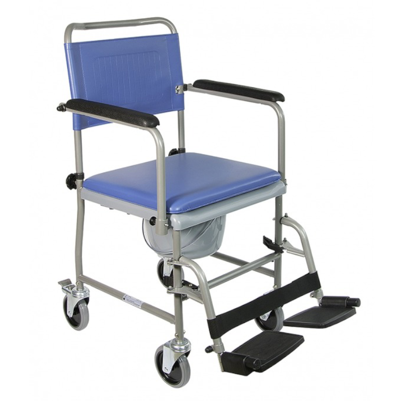 Foldable Commode chair with 4 wheels
