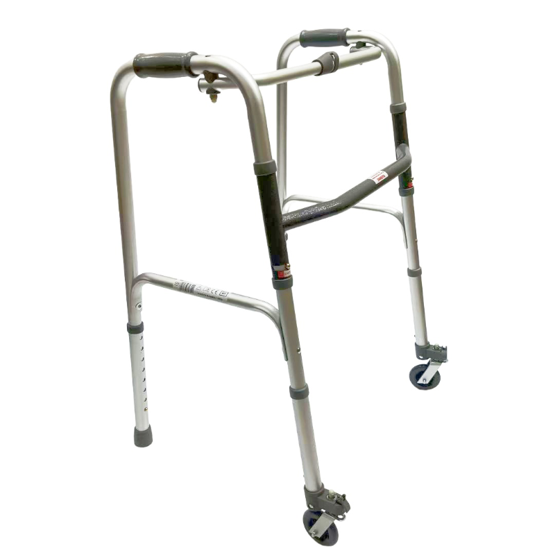 Andador plegable individual; Fijo; Ruedas delanteras giratorias de 3