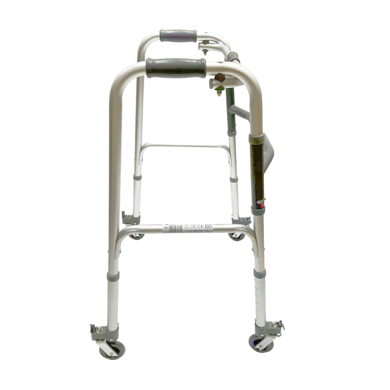 Deambulatore pieghevole singolo; fisso; 4 ruote girevoli da 3