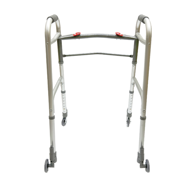 Andador plegable doble; fijo; ruedas giratorias de 3