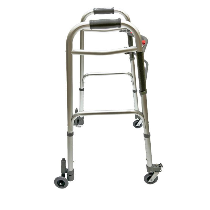 Andador plegable doble; fijo; ruedas giratorias de 3