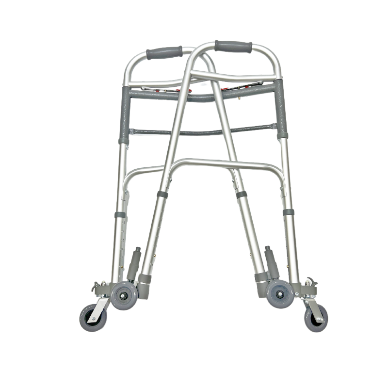Andador plegable doble; fijo; ruedas giratorias de 3