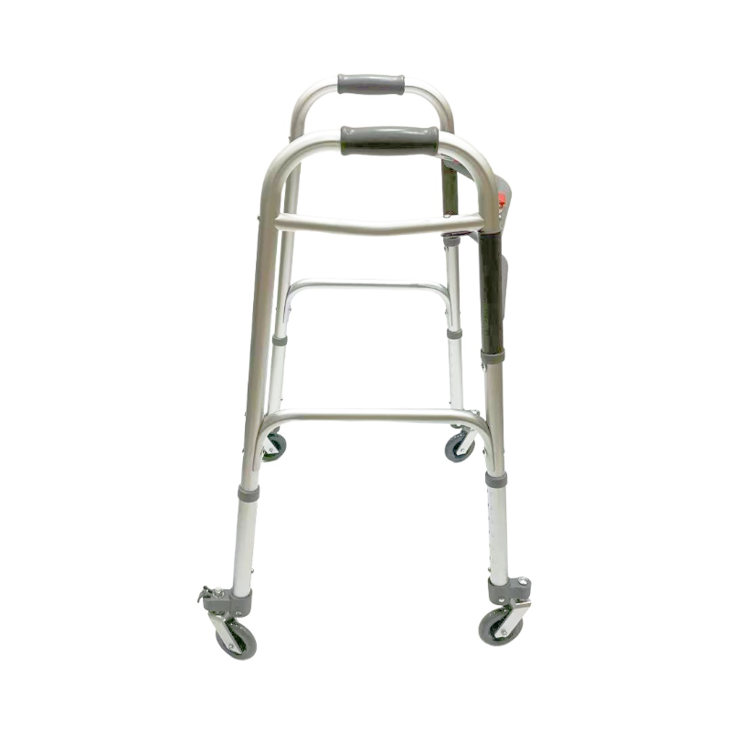 Déambulateur pliable double ; Fixe ; 4 roues pivotantes de 3 pouces