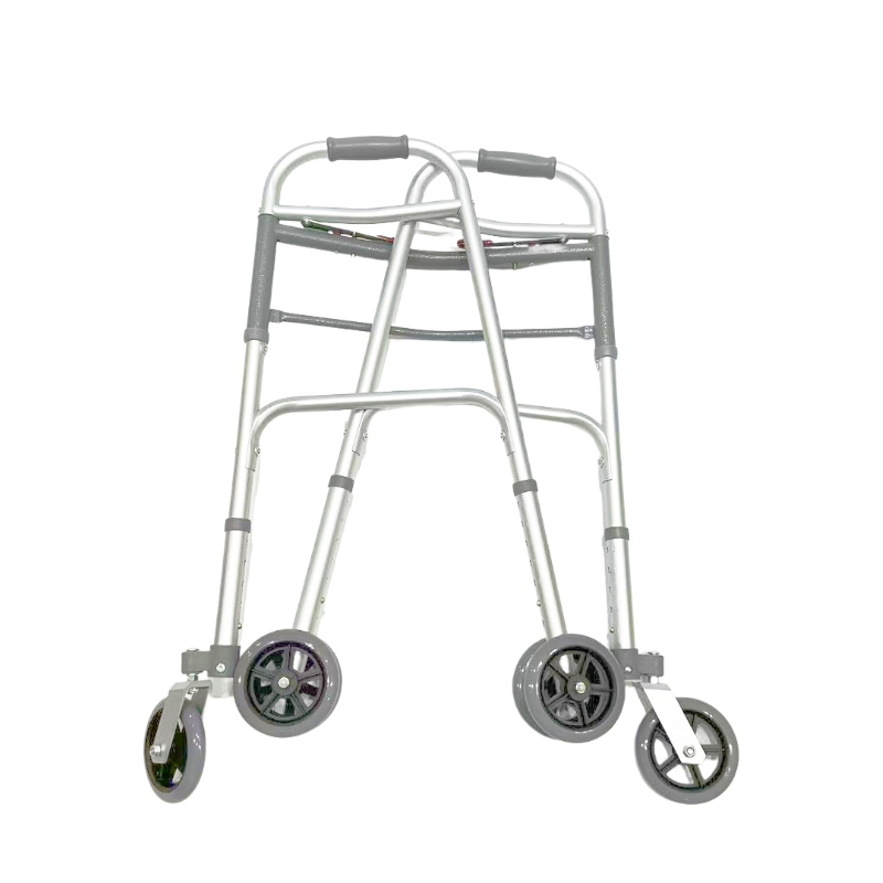 Déambulateur pliable double ; roues avant pivotantes de 5