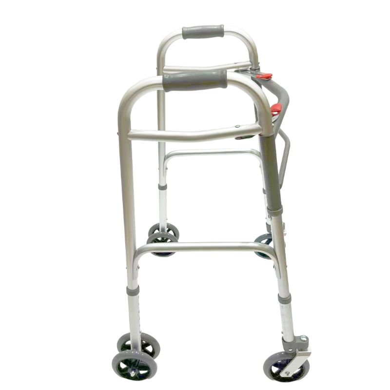 Déambulateur pliable double ; roues avant pivotantes de 5