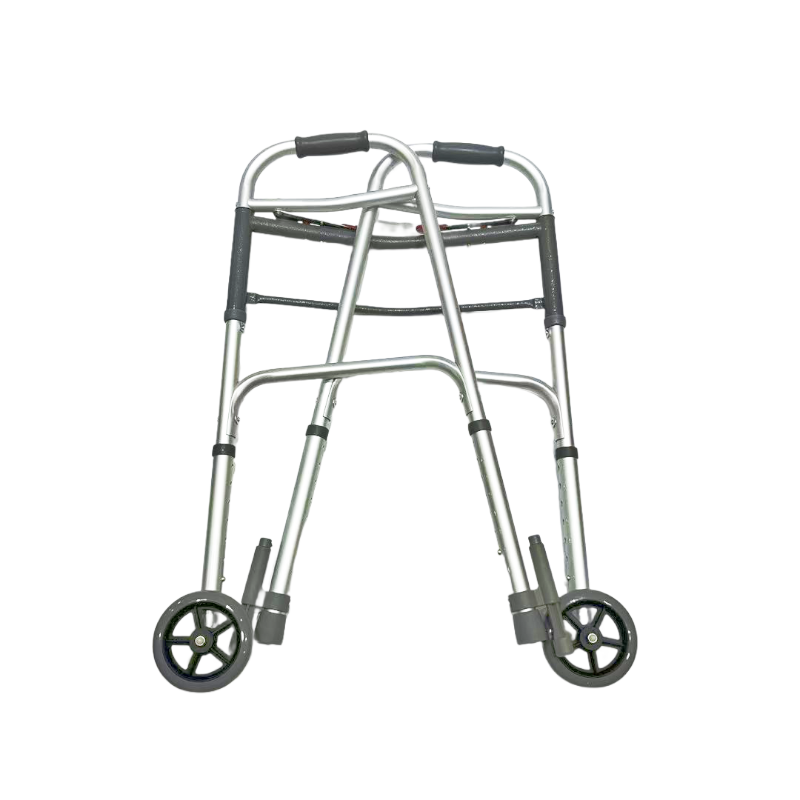 Deambulatore pieghevole doppio; fisso; ruote anteriori girevoli da 5