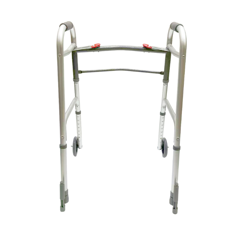 Deambulatore pieghevole doppio; fisso; ruote anteriori girevoli da 5