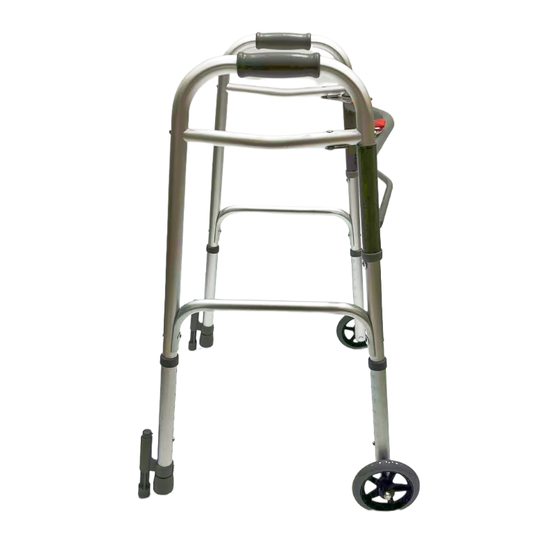 Deambulatore pieghevole doppio; fisso; ruote anteriori girevoli da 5