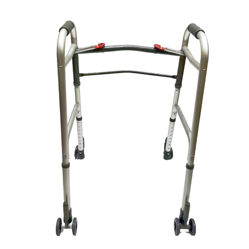 Deambulatore pieghevole doppio; fisso; ruote anteriori fisse da 3
