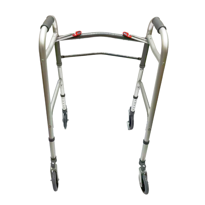 Déambulateur pliable double ; Fixe ; 4 roues pivotantes de 5 pouces