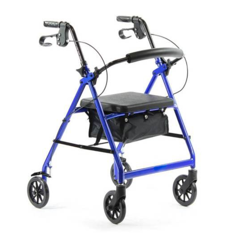 Foldable Rollator Walkers with Seat for Seniors, Adjustable Handles and Seat Height, Lightweight Rolling Walker