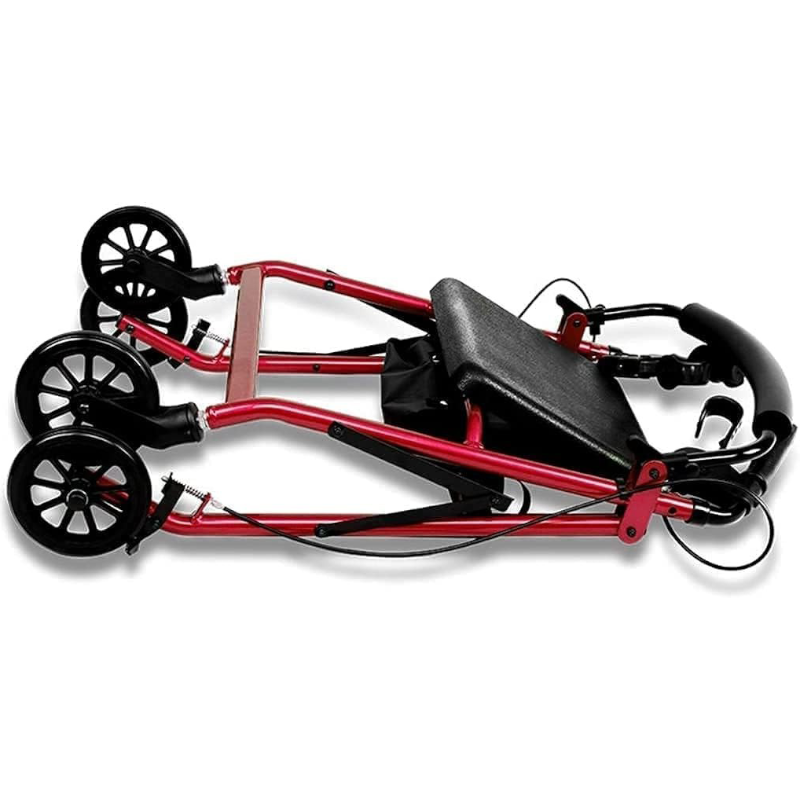 Foldable Rollator Walkers with Seat for Seniors, Adjustable Handles and Seat Height, Lightweight Rolling Walker