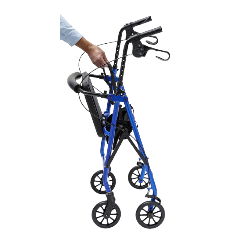 Foldable Rollator Walkers with Seat for Seniors, Adjustable Handles and Seat Height, Lightweight Rolling Walker