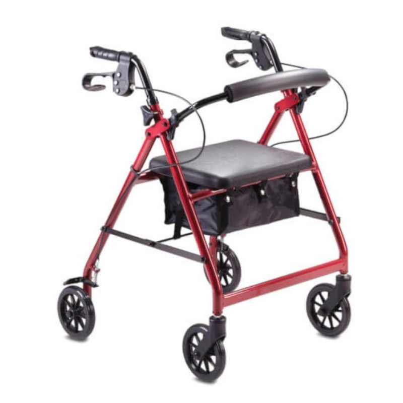 Foldable Rollator Walkers with Seat for Seniors, Adjustable Handles and Seat Height, Lightweight Rolling Walker