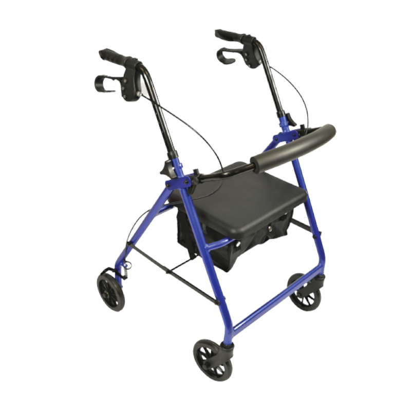 Foldable Rollator Walkers with Seat for Seniors, Adjustable Handles and Seat Height, Lightweight Rolling Walker