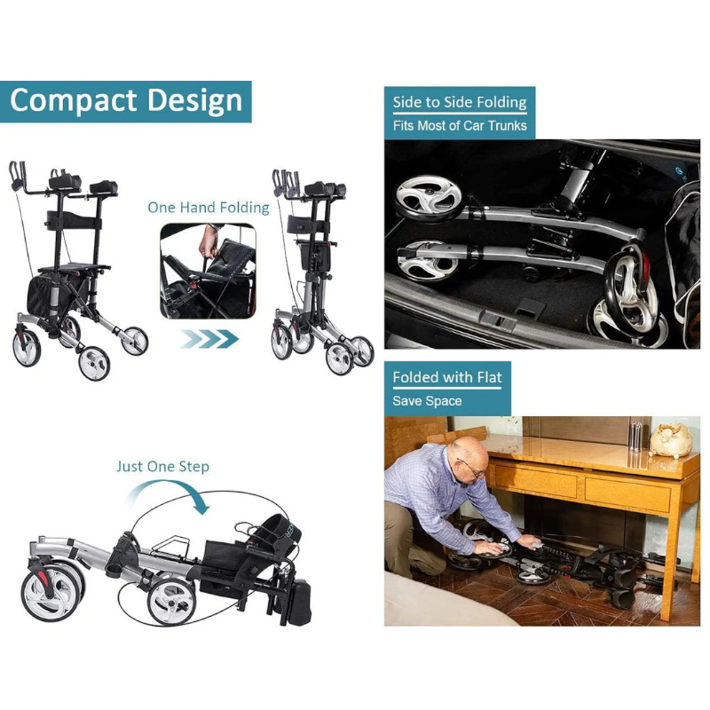 Вертикальный ходунок Поднять, ходунки с опорой на предплечье, ходунки для пожилых людей, складные ходунки с сиденьем, ходунки с подлокотником