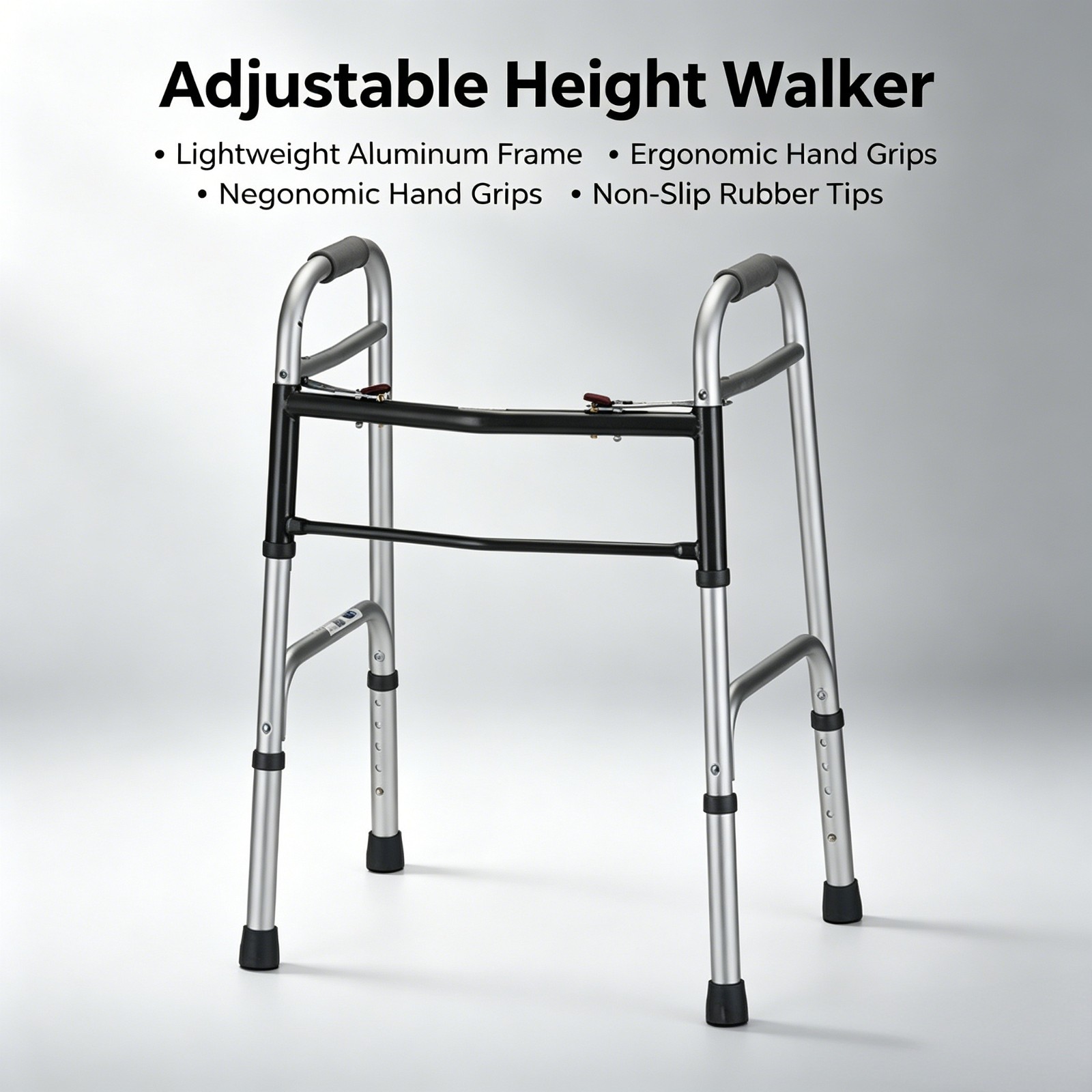 Dual-buttons Folding Walker