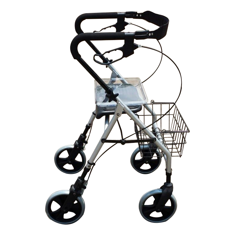 Four Wheels Seat Walker Height Adjustable