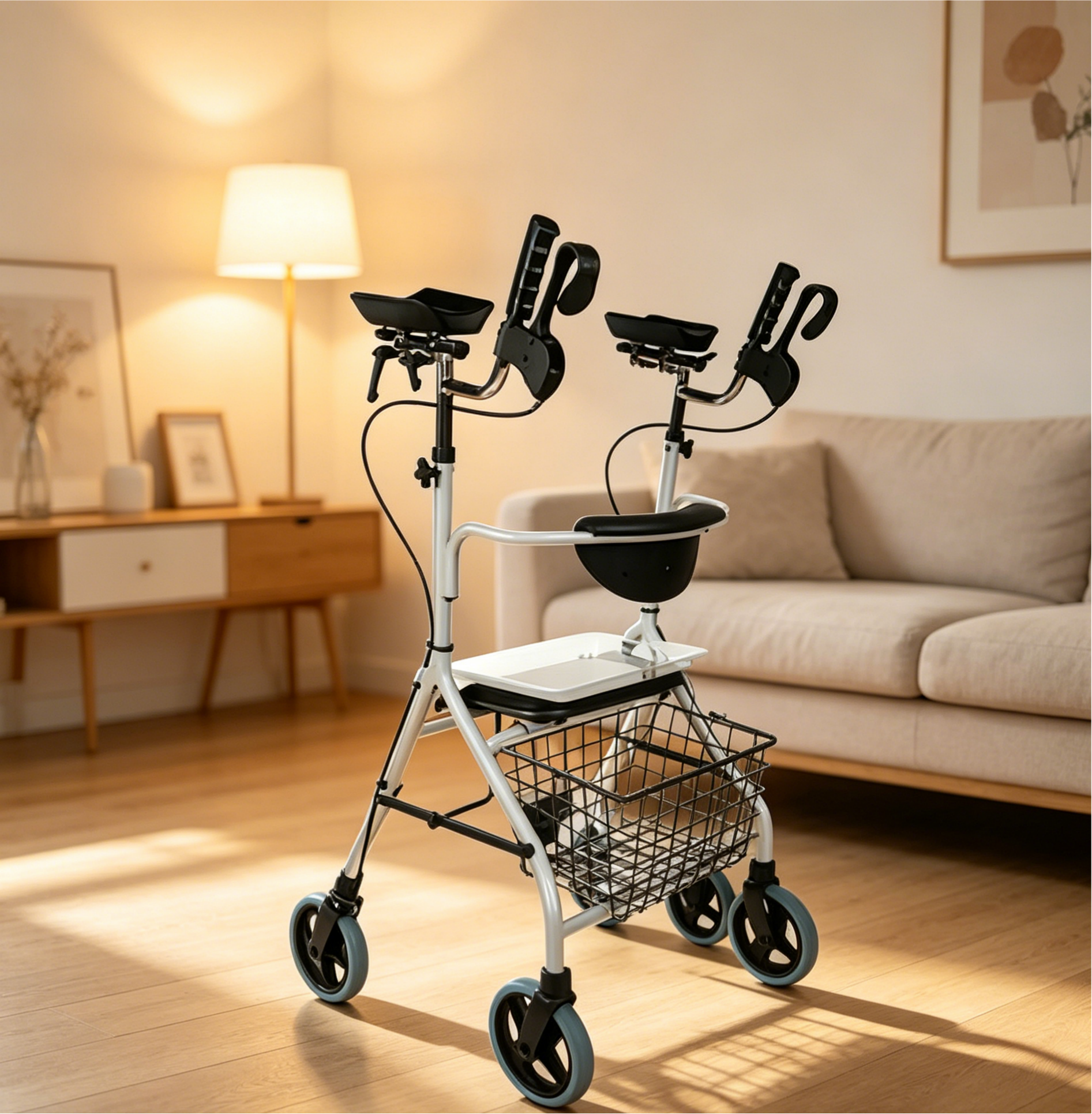Upright Walker Rollator with Forearm Platform