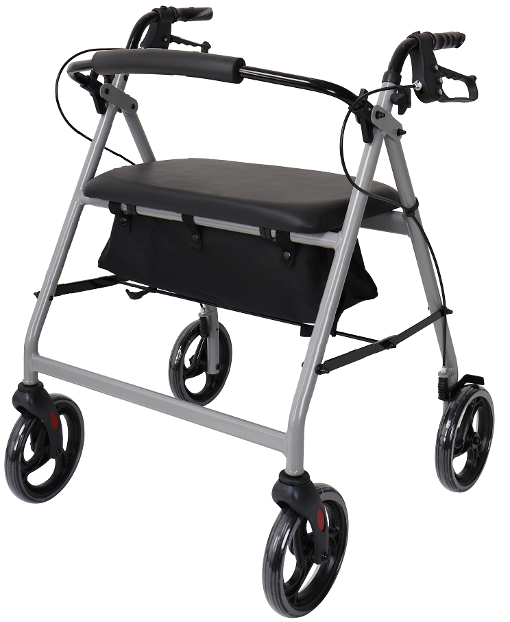 Classic Steel Rollator Walker with Padded Seat