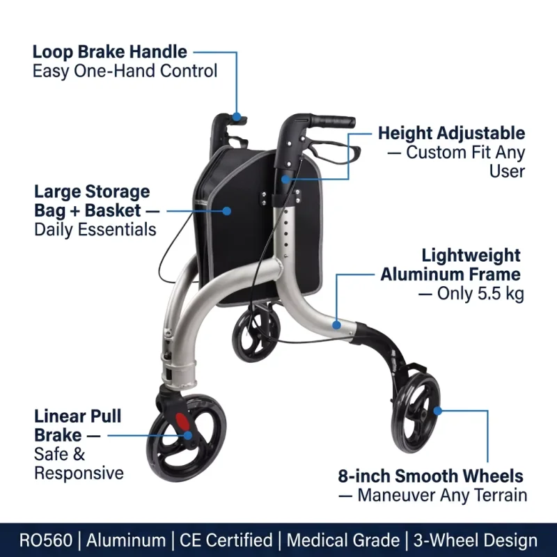 Lightweight Tri Wheel Walker