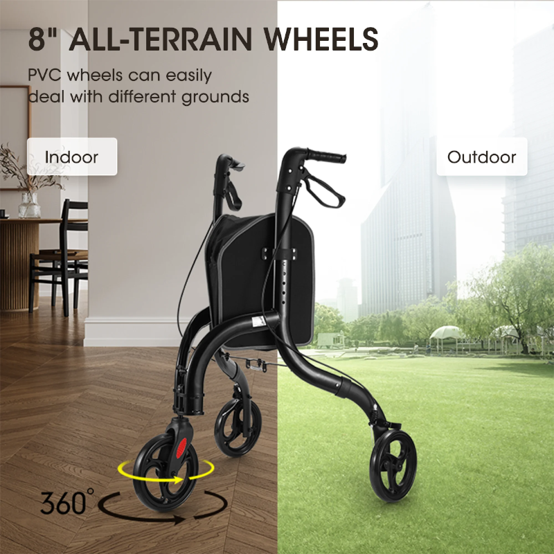 Adjustable Height 3 Wheel Rollator