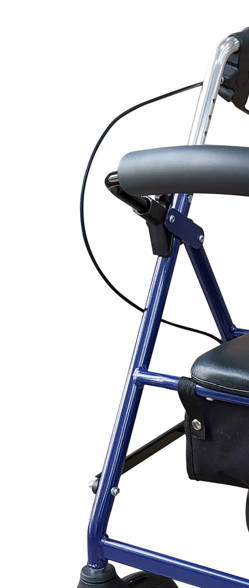 foldable rollator with seat and storage bag