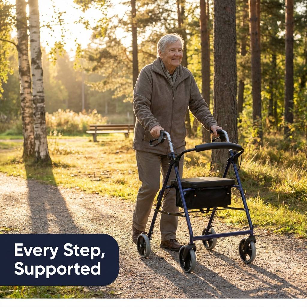 Tall rollator walker