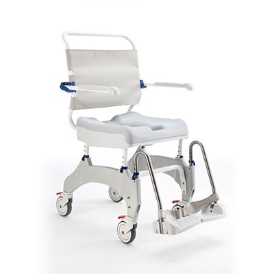 Toiletrolstoel van roestvrij staal, type Invacare, douche- en toiletrolstoel (zelfde type).