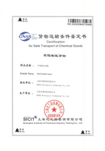 Certificat de Vente Transport de Produits Chimiques