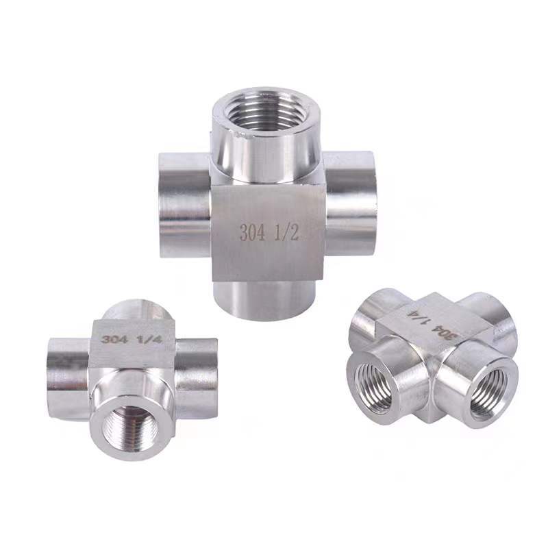Stainless Steel JIC Or NPT 4-Way Cross SS304