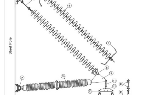 230KV HORIZONTAL VEE INSULATOR STRING ASSEMBLY-SINGLE STRING