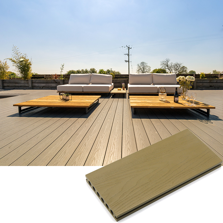 Planche de terrasse WPC pour balcon en coextrusion de gaufrage 3D