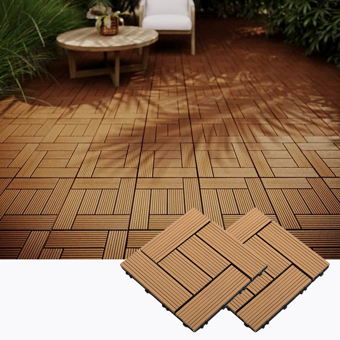 apricot pinstripe non-slip square deck tile supplier