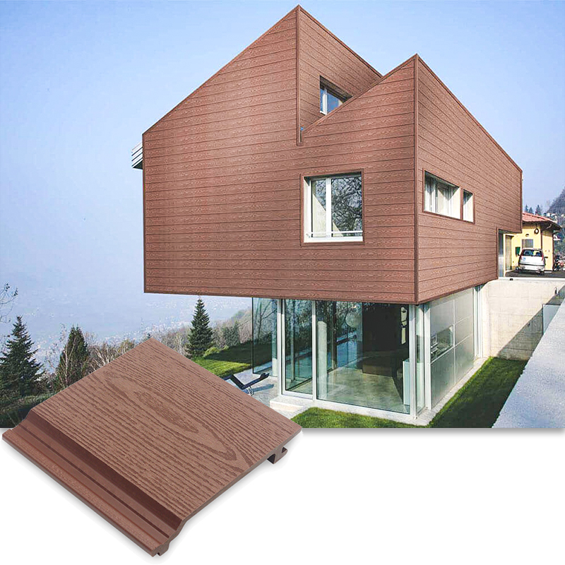 rosered woodgrain composite facade wall cladding panels