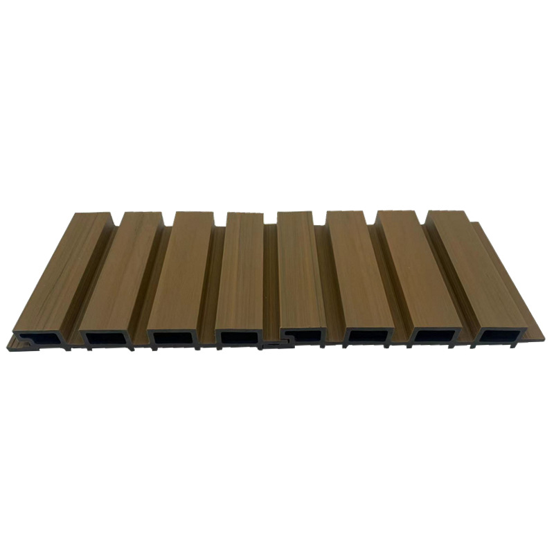 brown wood plastic composite siding fluted wall panel